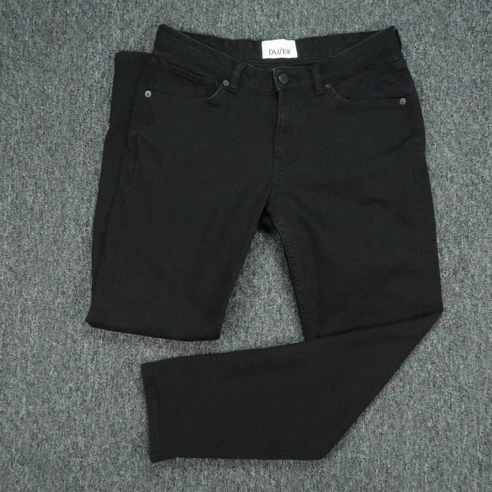 DUER Jeans Womens 28x28 Black Performance Girlfriend Slim Stretch 5 Pocket